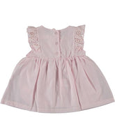 Rochita eleganta bebe, Sunny, bumbac, broderie, fete, roz